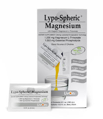 LivOn Laboratories Lypo-Spheric Magnesium L-Threonate packet ready for quick mix and daily support.