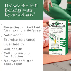 LivOn Liposomal ALA packet dispensed into water for easy intake.