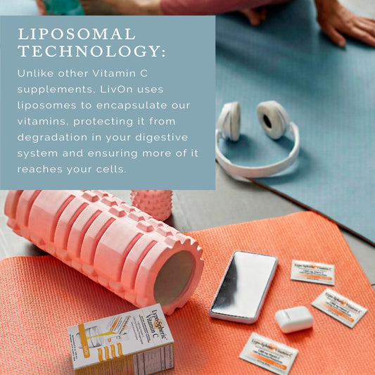 LivOn Liposomal Vitamin C bottle shown for daily antioxidant support