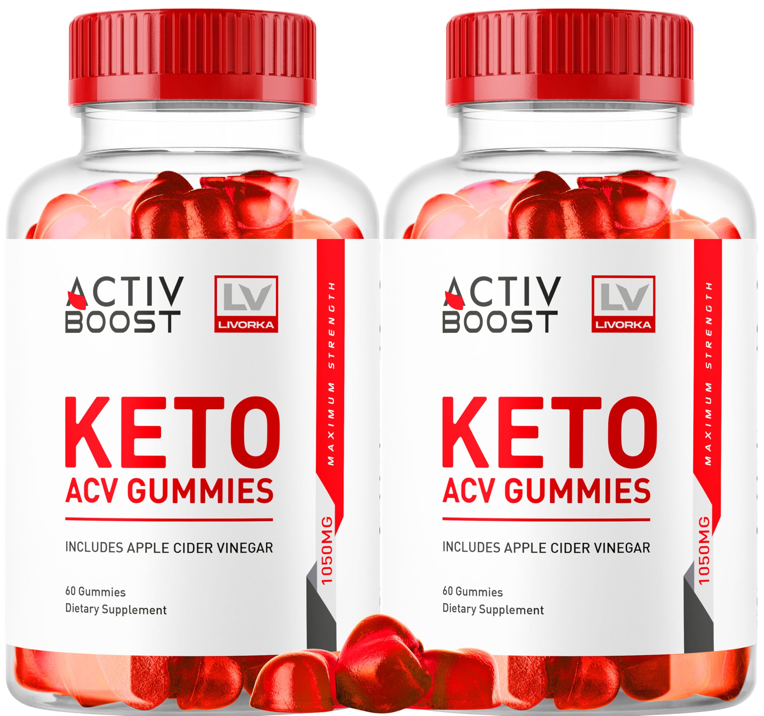 LIVORKA ActivBoost Keto Gummies 2-pack front view for a two-month supply