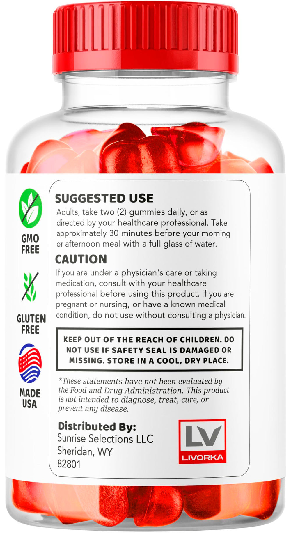 LIVORKA ActivBoost Keto Gummies per-serving detail for planning.