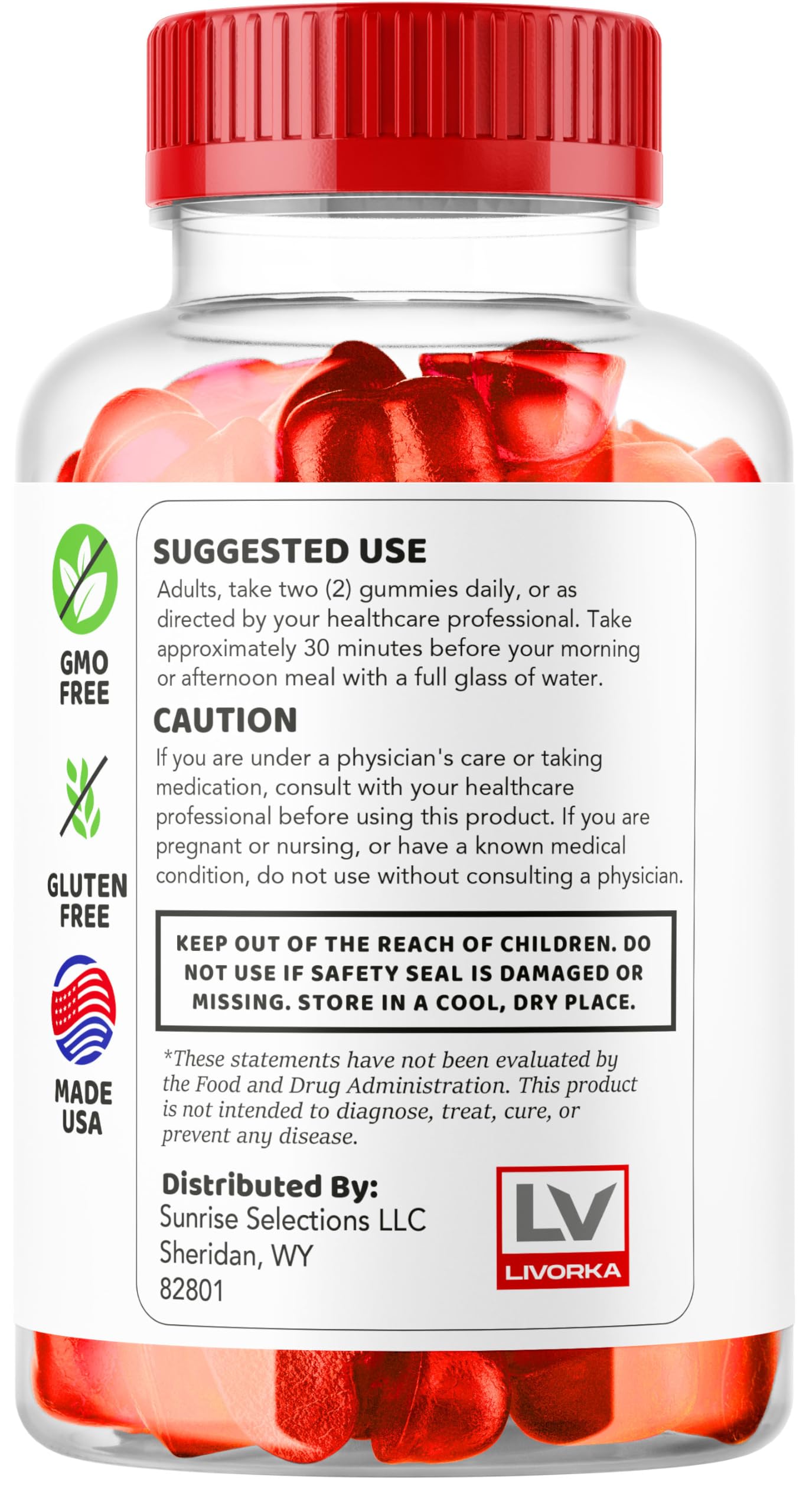 LIVORKA ActivBoost Keto Gummies tray showing texture and color