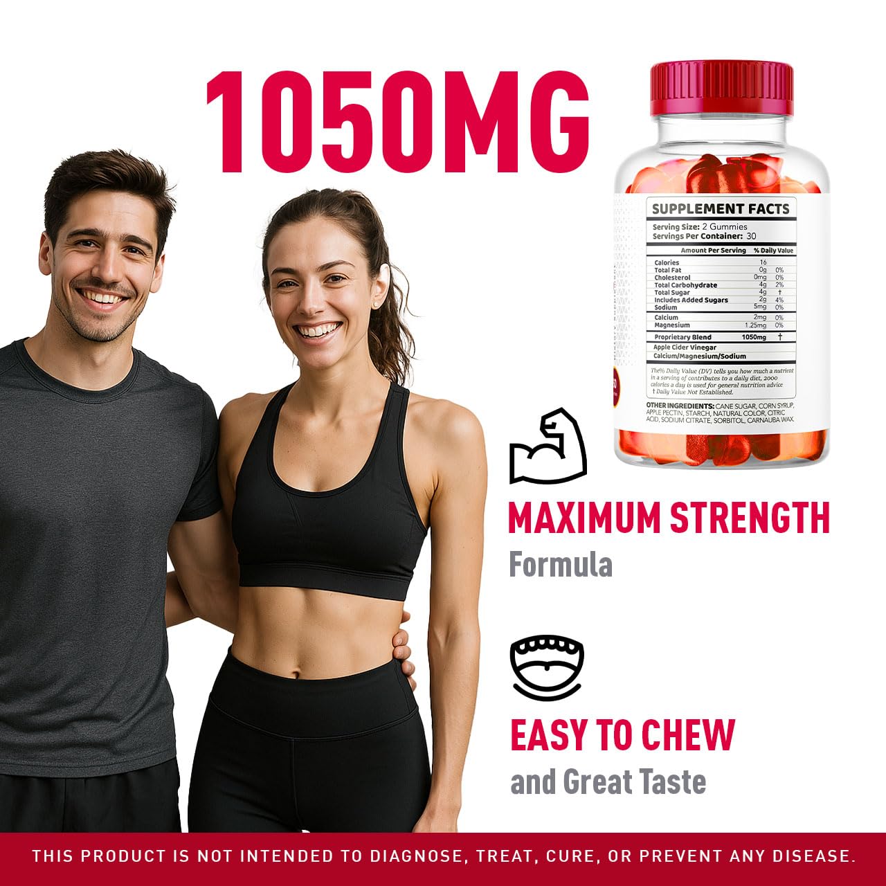 LIVORKA Advanced Formula 1050mg gummies label close-up emphasizing potency