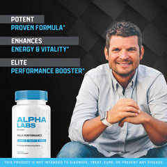 LIVORKA Alpha Labs Max Performance label suggests active lifestyle support.