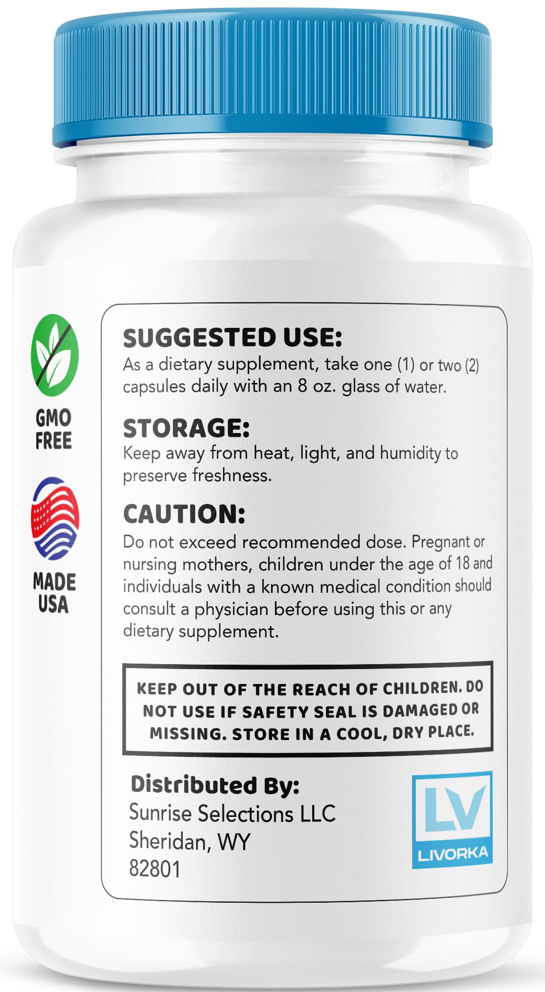 LIVORKA Alpha Labs sealed bottle helps preserve freshness.