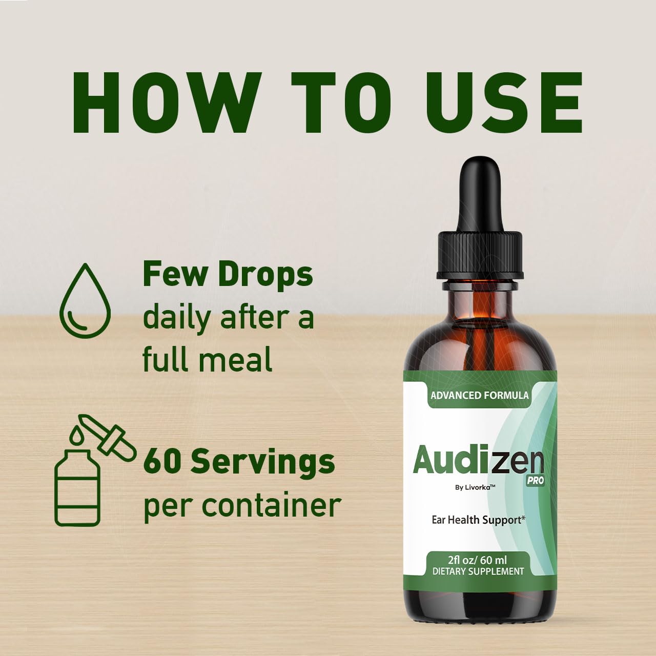 Audizen Pro drops placed directly in the mouth for easy use