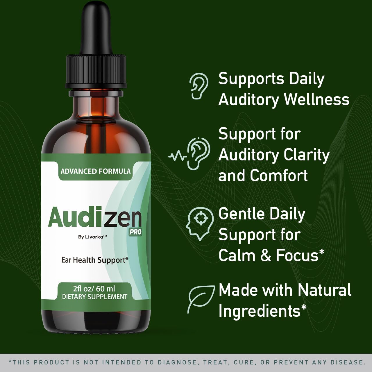LIVORKA Audizen Pro drops being poured for easy daily use
