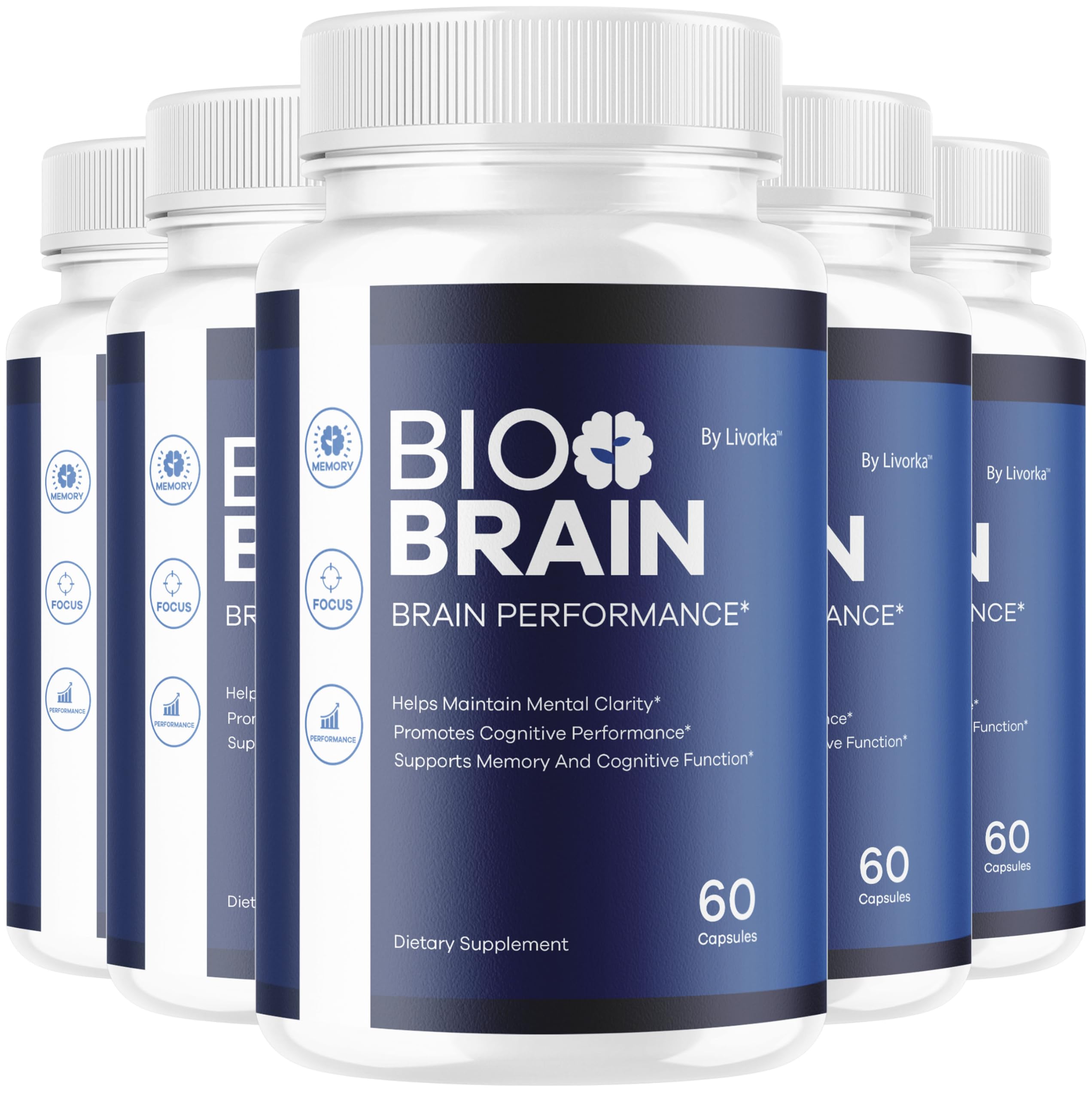 LIVORKA Bio Brain bottle front view for daily focus support.