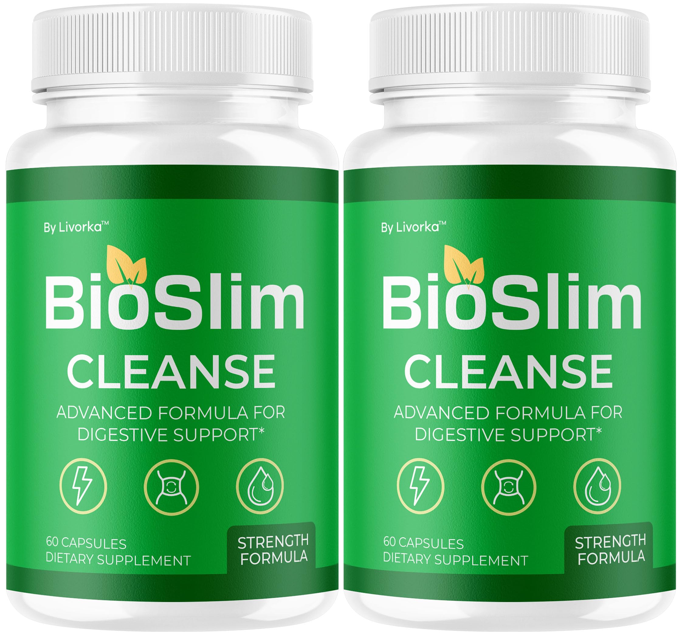 LIVORKA BioSlim Cleanse bottle front showing premium digestive support formula