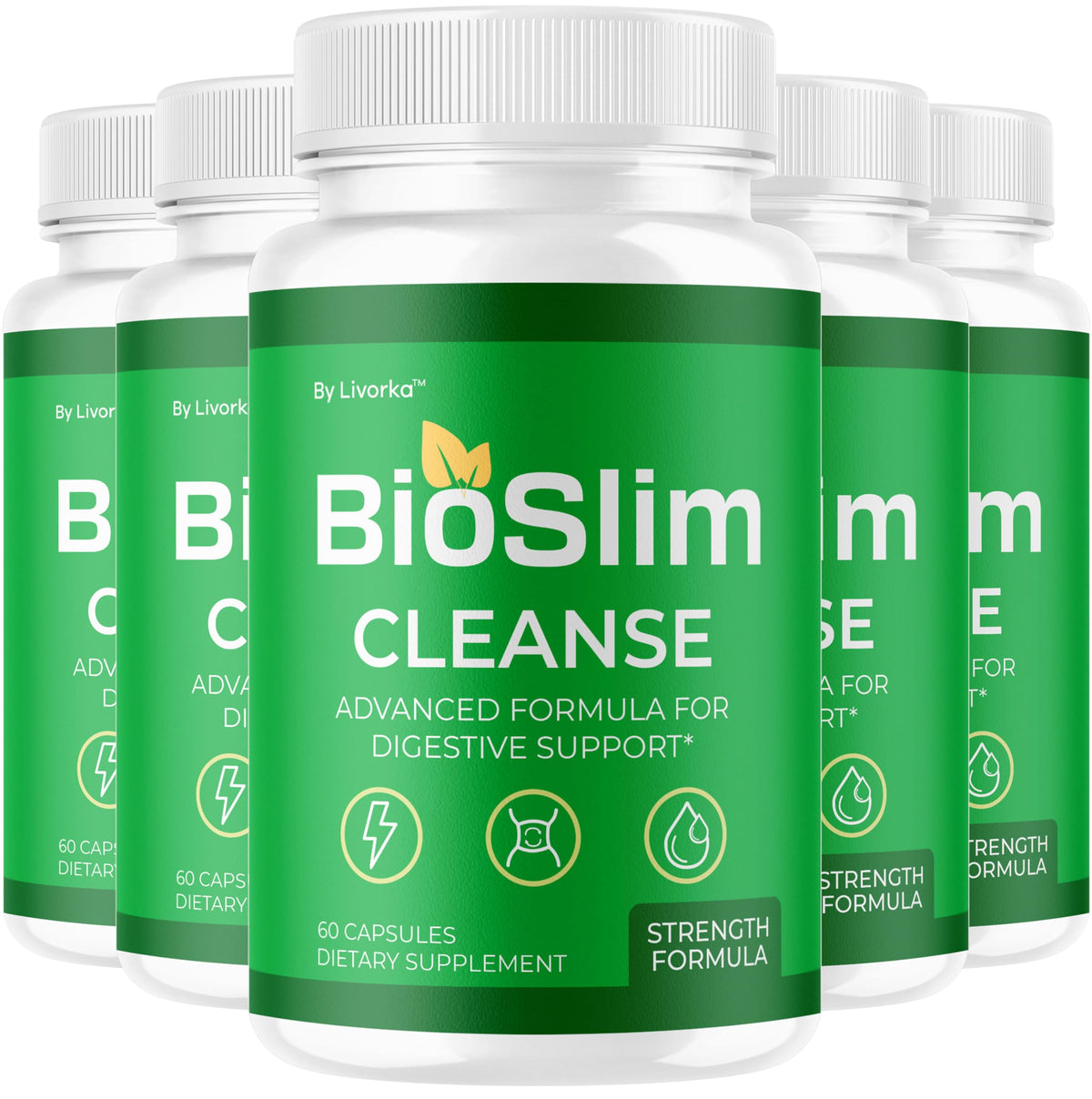 LIVORKA BioSlim Cleanse bottle front highlighting digestive support and premium packaging