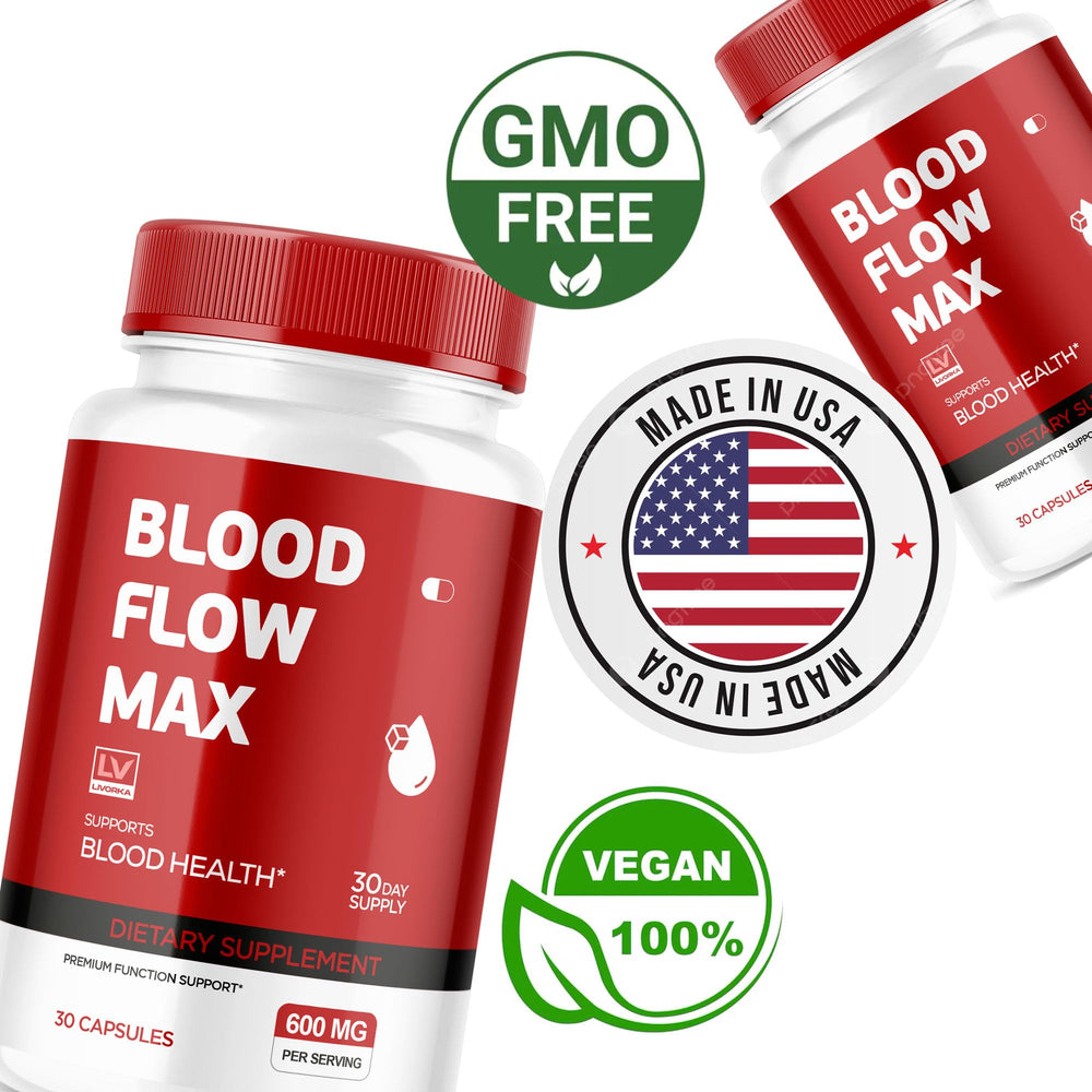 LIVORKA Blood Flow Max daily-use visual suggests simple everyday supplementation