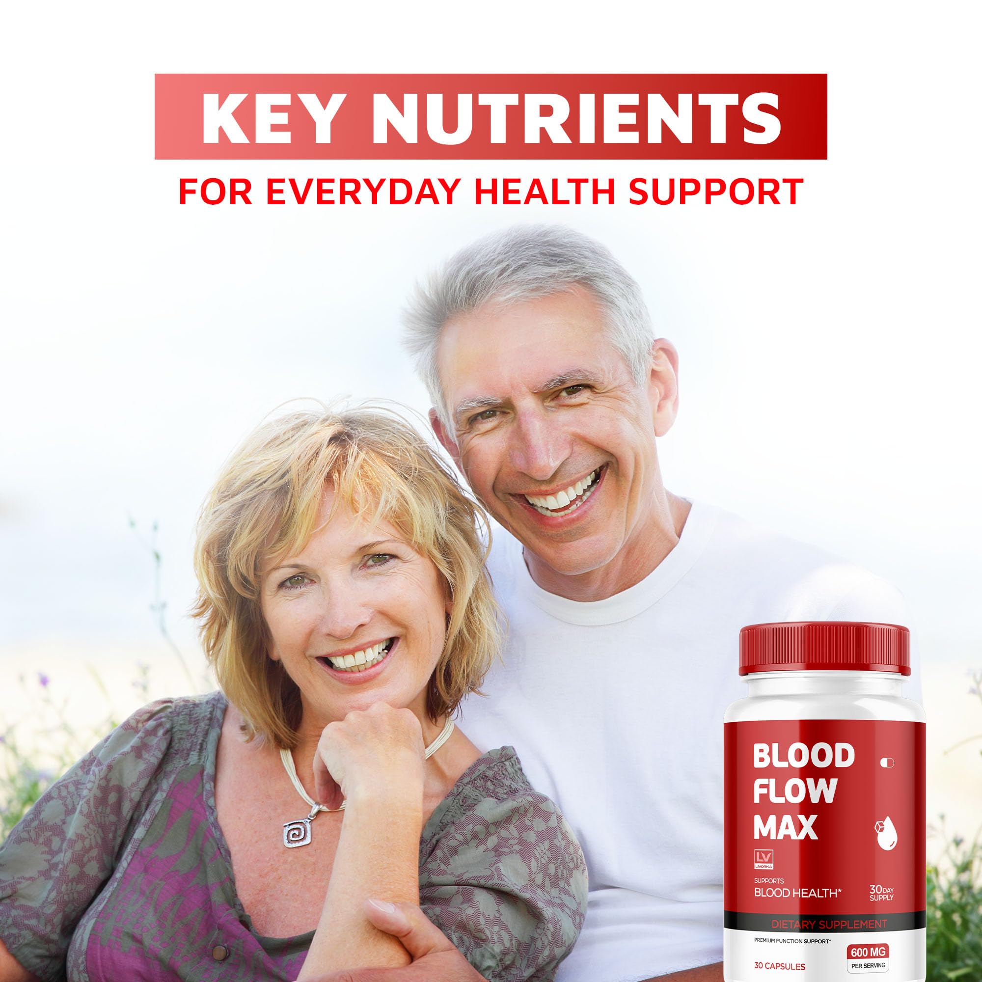 LIVORKA Blood Flow Max label details help review ingredients at a glance