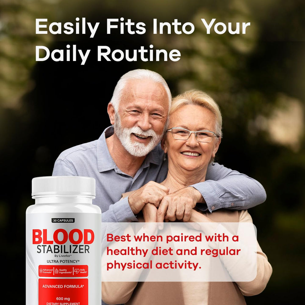 LIVORKA Blood Stabilizer on a desk setup for a healthy lifestyle.