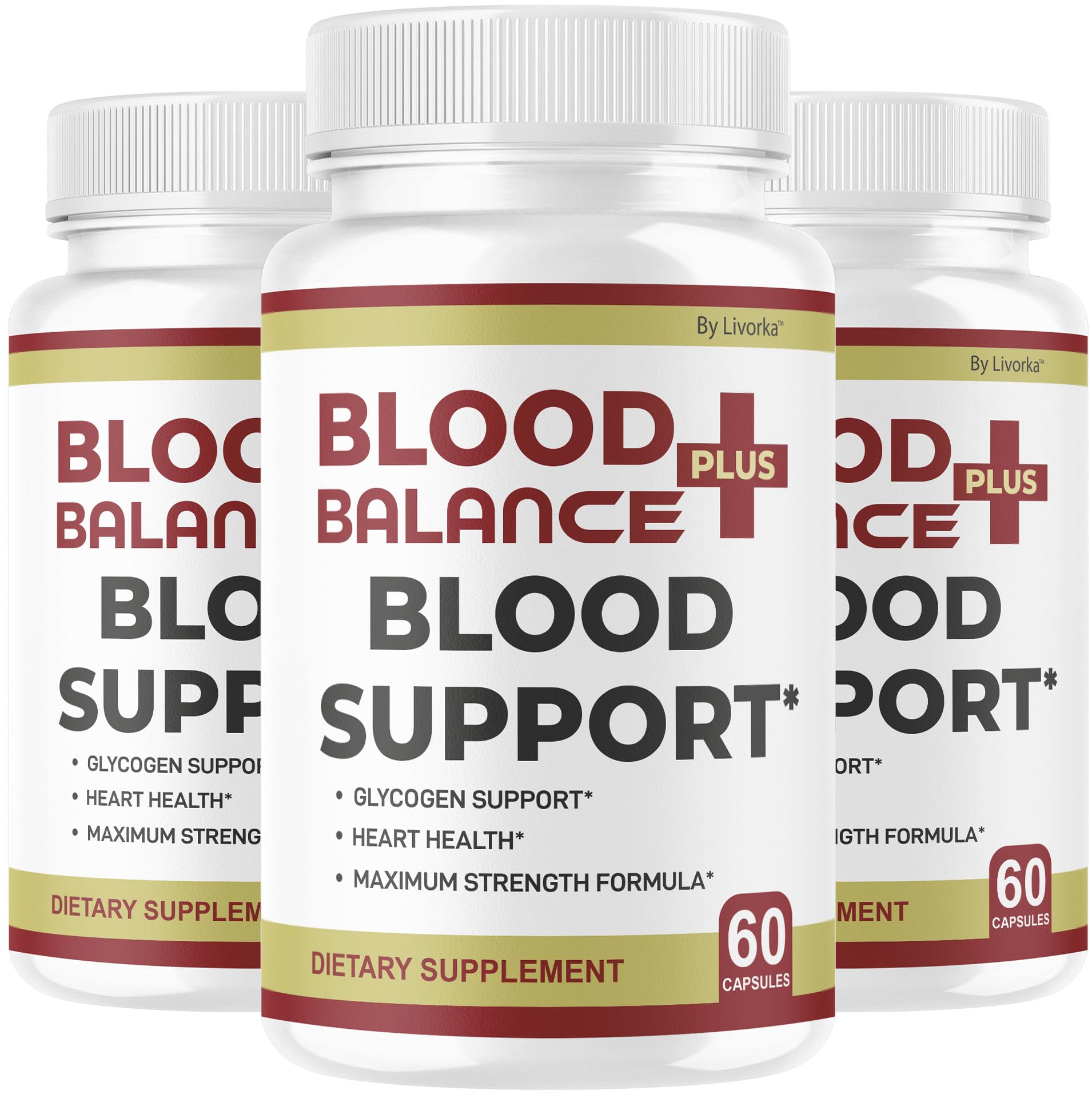 LIVORKA BloodBalance Plus capsules on bottle front for daily wellness support.