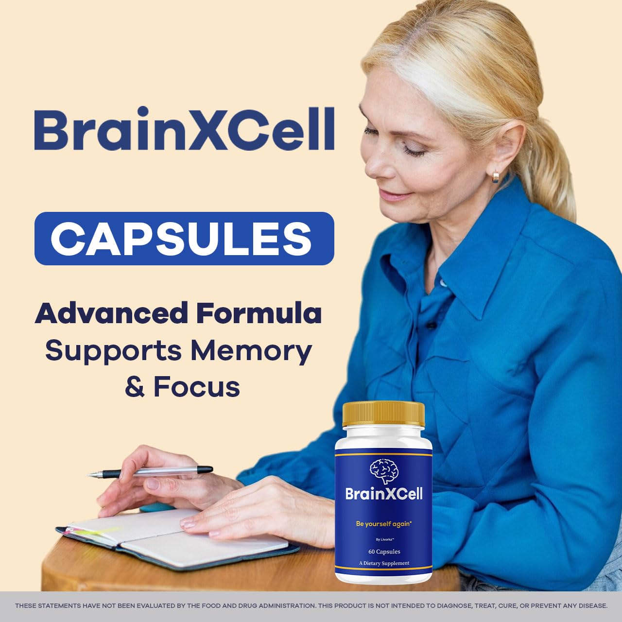 LIVORKA BrainXCell capsules label closeup – clearly labeled formula for easy tracking.