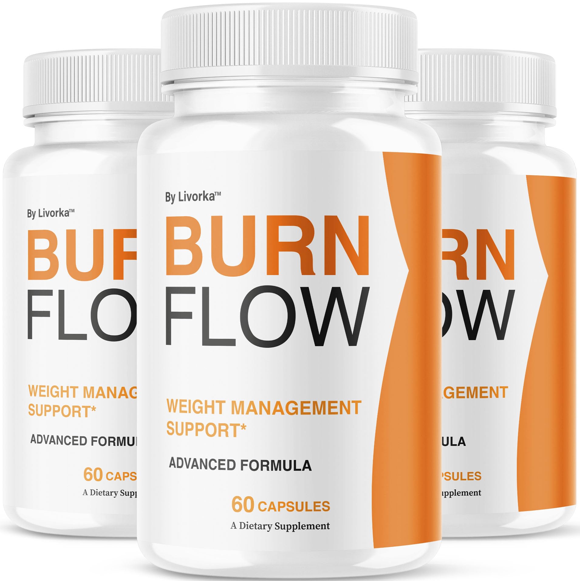 LIVORKA Burn Flow Capsules bottle cap close-up for digestion support.