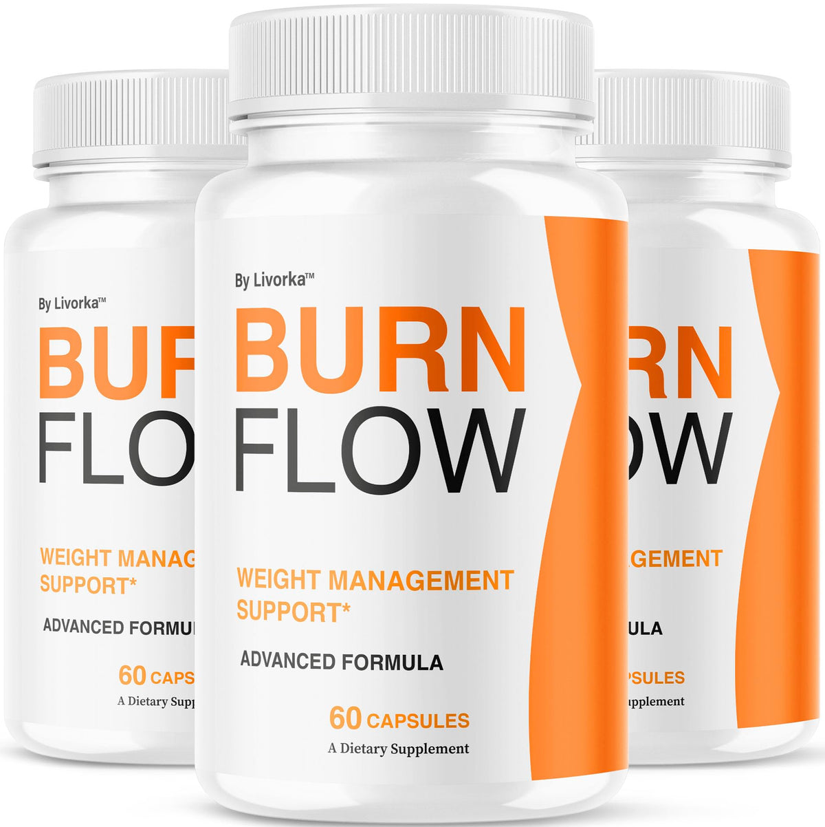 LIVORKA Burn Flow Capsules bottle cap close-up for digestion support.