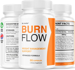 LIVORKA Burn Flow packaging tray showing three-month supply.