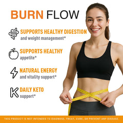 LIVORKA Burn Flow pills close-up showing wellness formula.