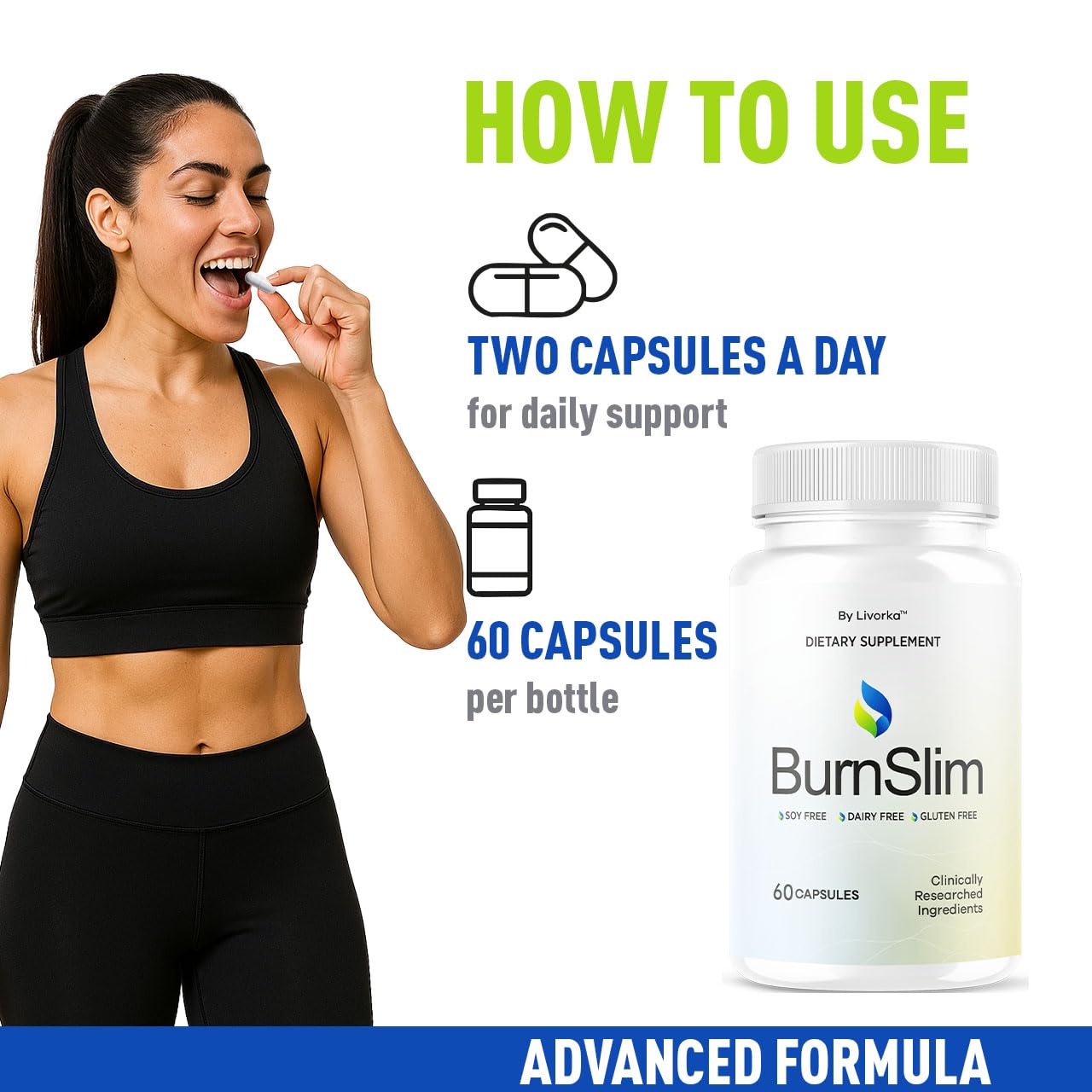 LIVORKA Burn Slim capsules closeup emphasizes natural ingredients in each capsule.