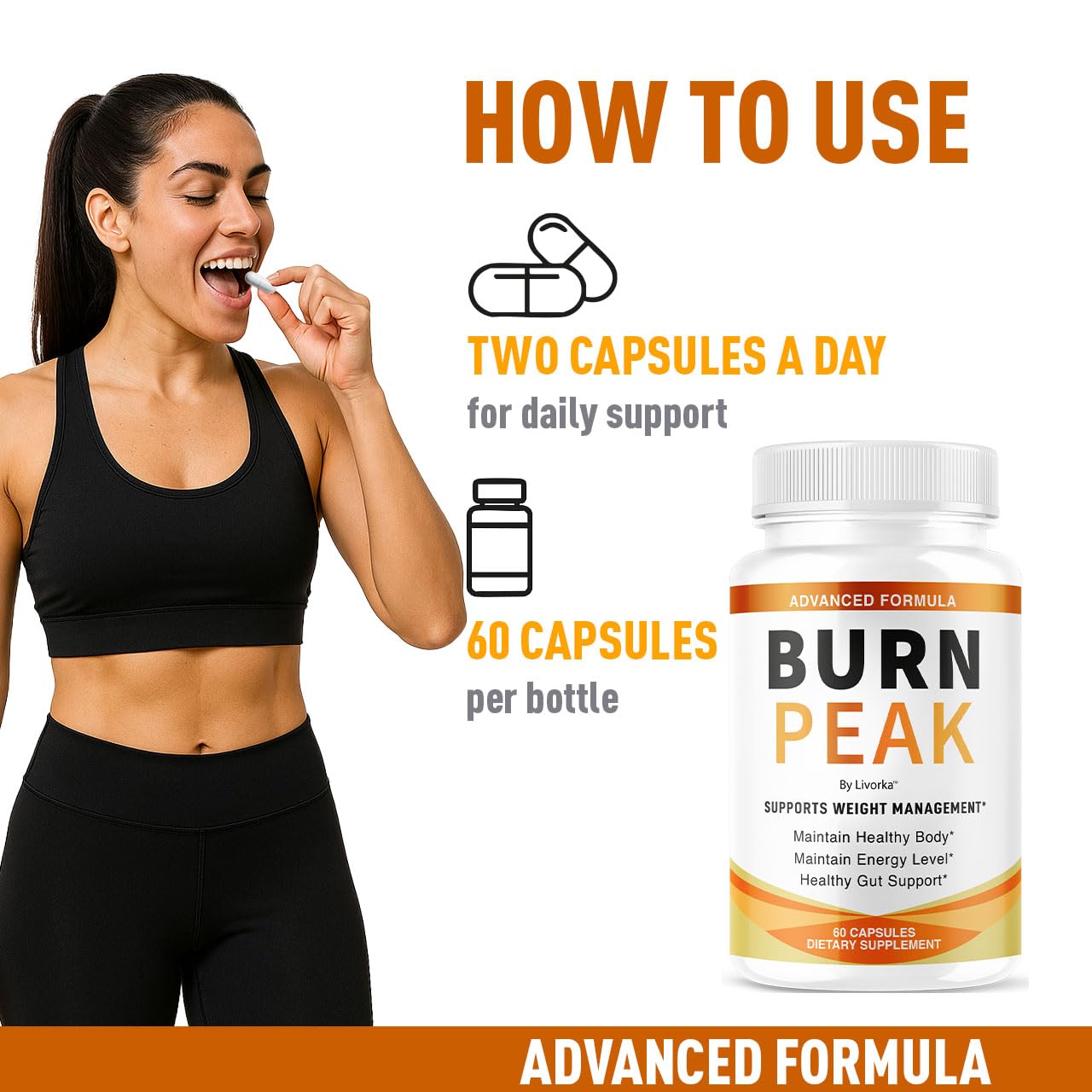 LIVORKA BurnPeak bottle with glass in morning light demonstrates daily routine use.