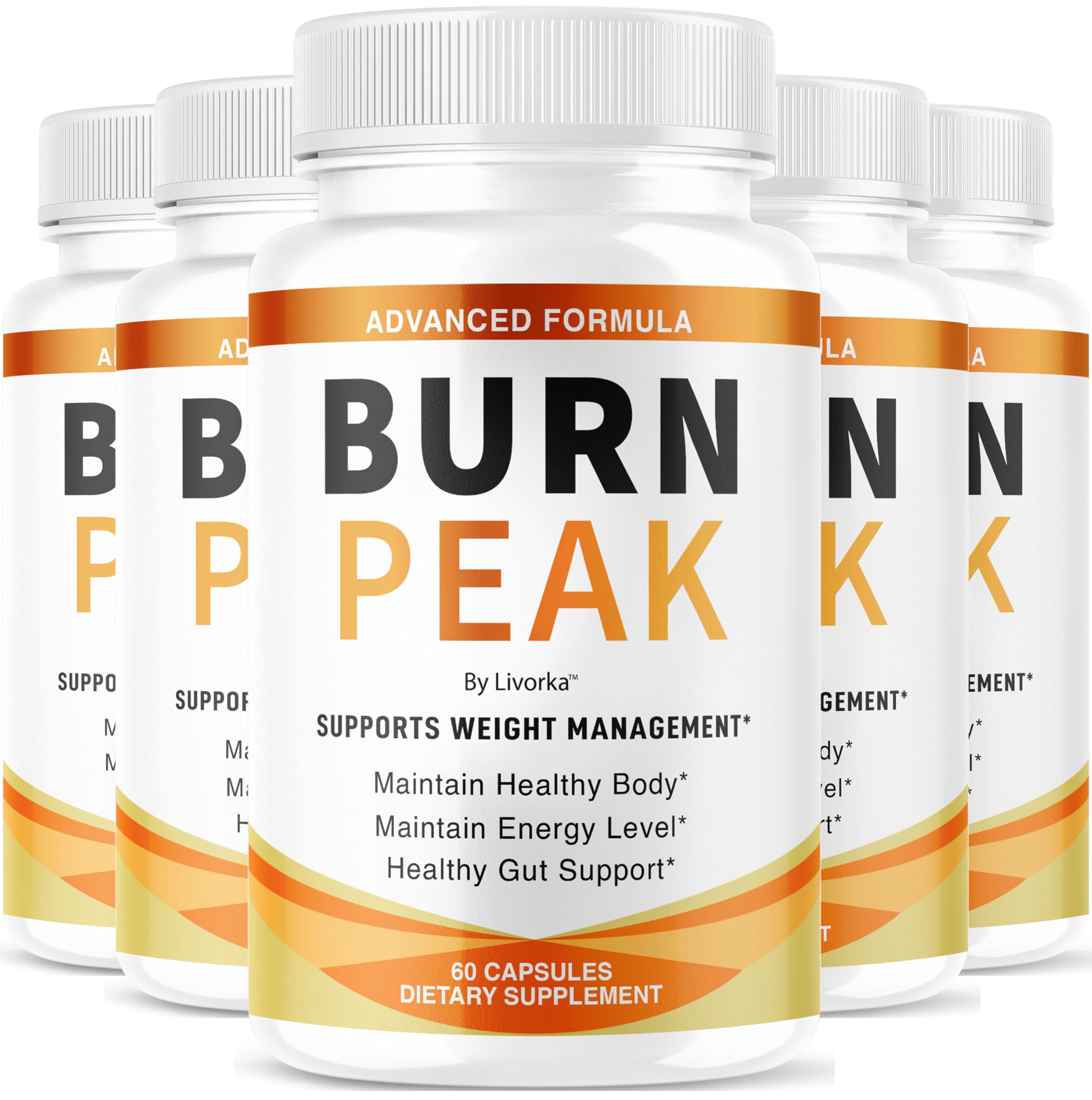 LIVORKA BurnPeak capsules bottle front view for daily wellness support.
