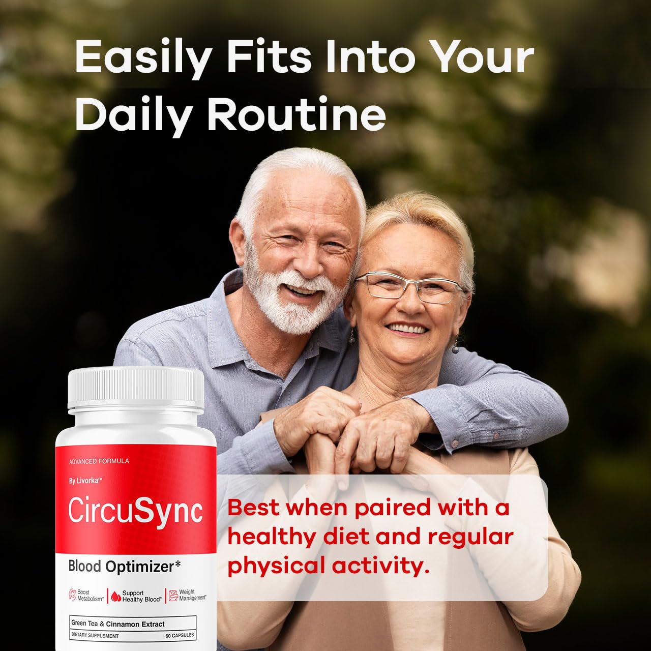 LIVORKA Circusync user taking capsules as part of a daily routine.