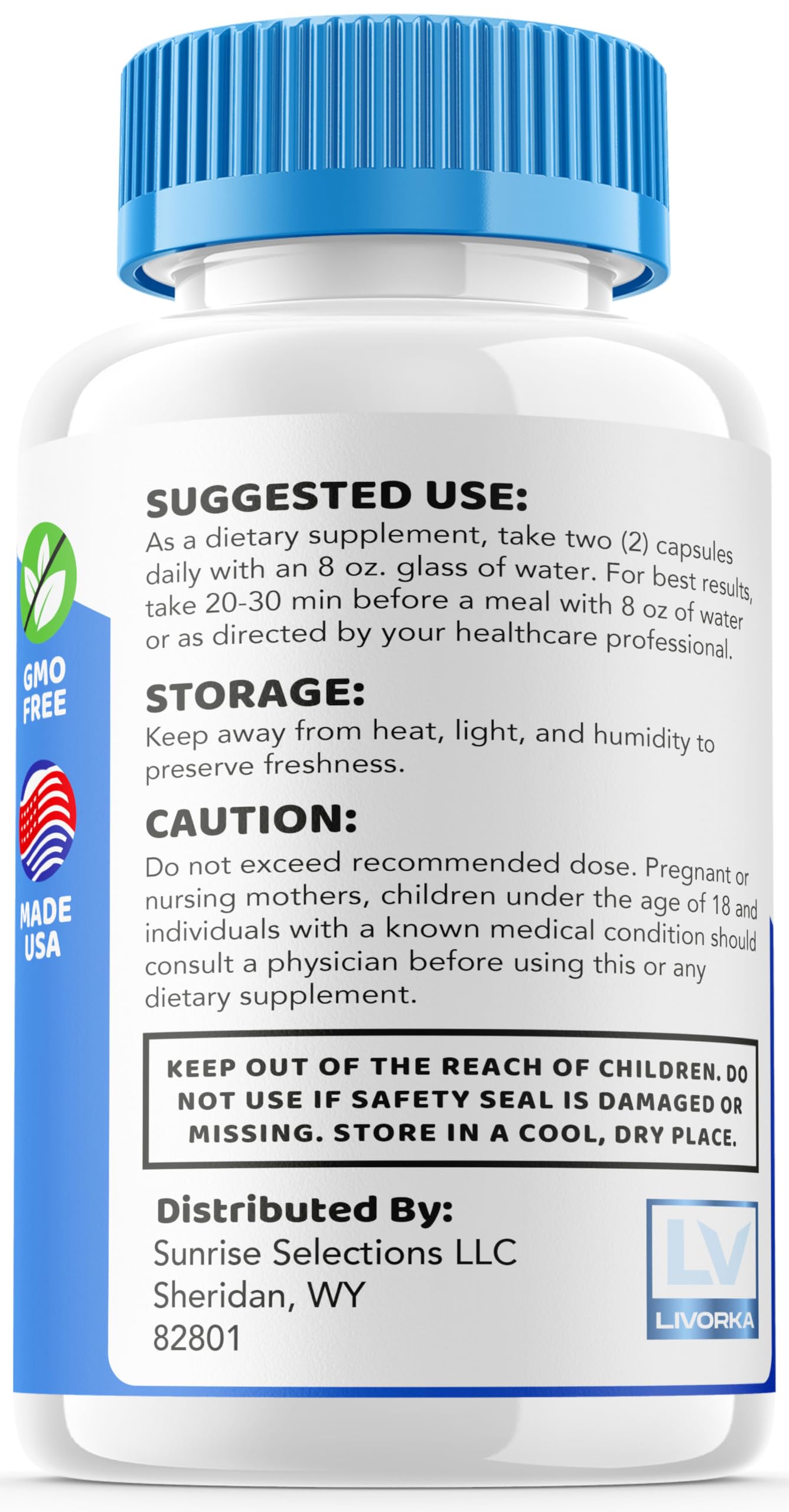 LIVORKA Cognicare Pro ingredients list on label.