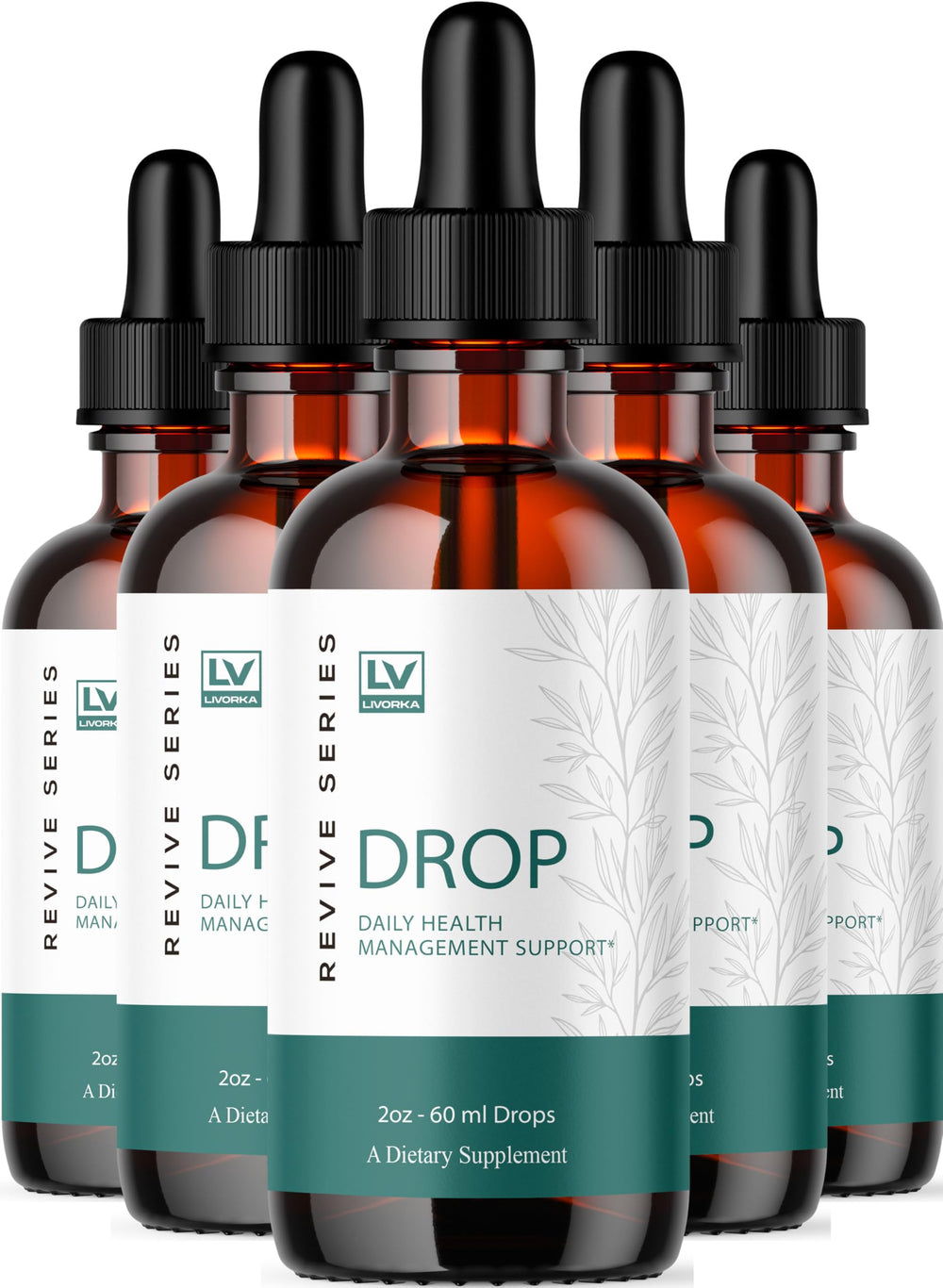 LIVORKA Drop The Pounds bottle pour for easy daily energy support.