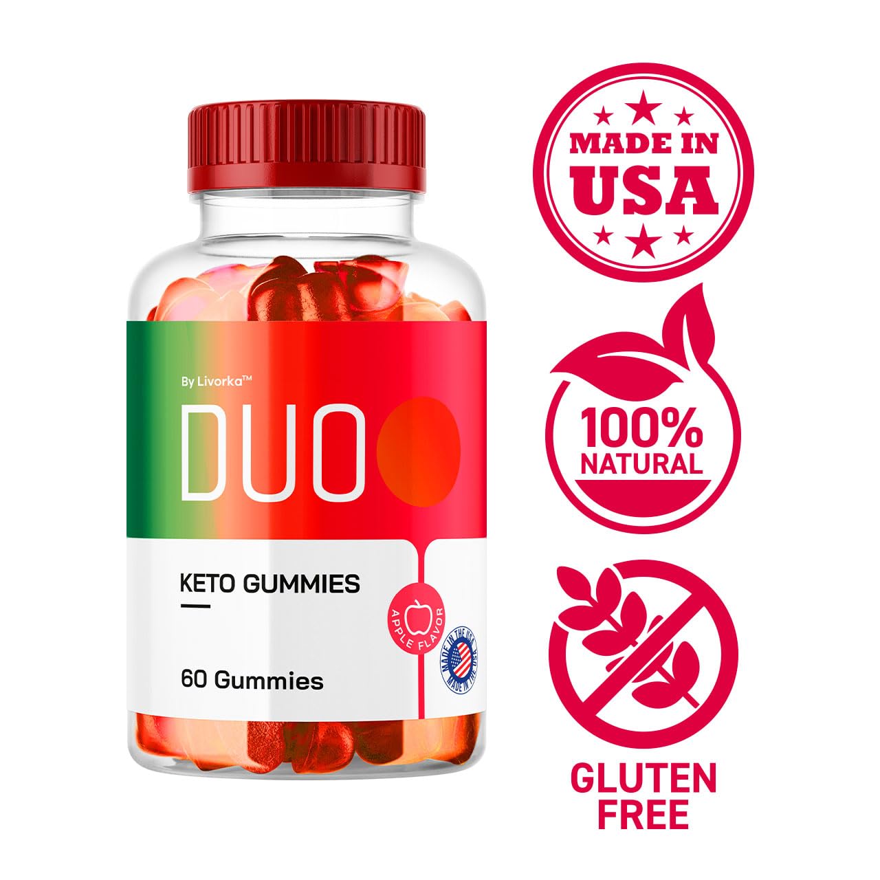LIVORKA Duo Keto ACV Gummies ingredients close-up—premium blend.