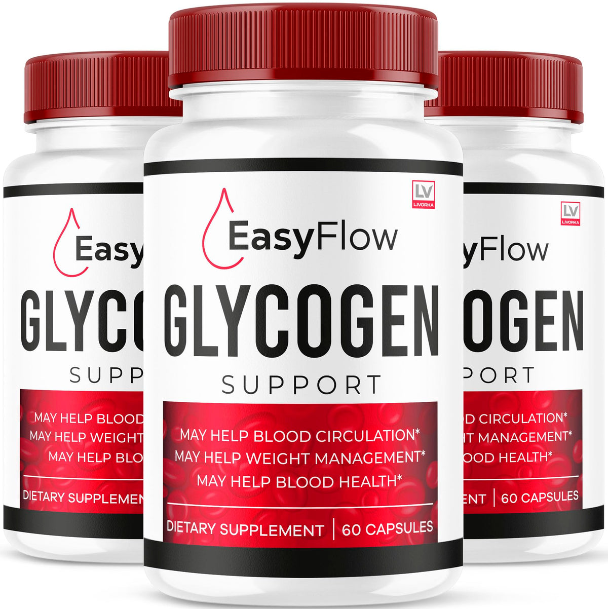 LIVORKA Easy Flow bottle with capsules for daily wellness.