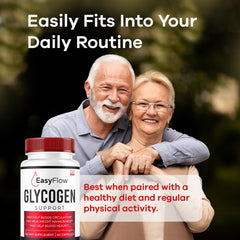 LIVORKA Easy Flow Glycogen with a glass of water for better absorption.