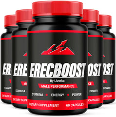 LIVORKA ErecBoost capsules bottle—all-natural daily wellness support.