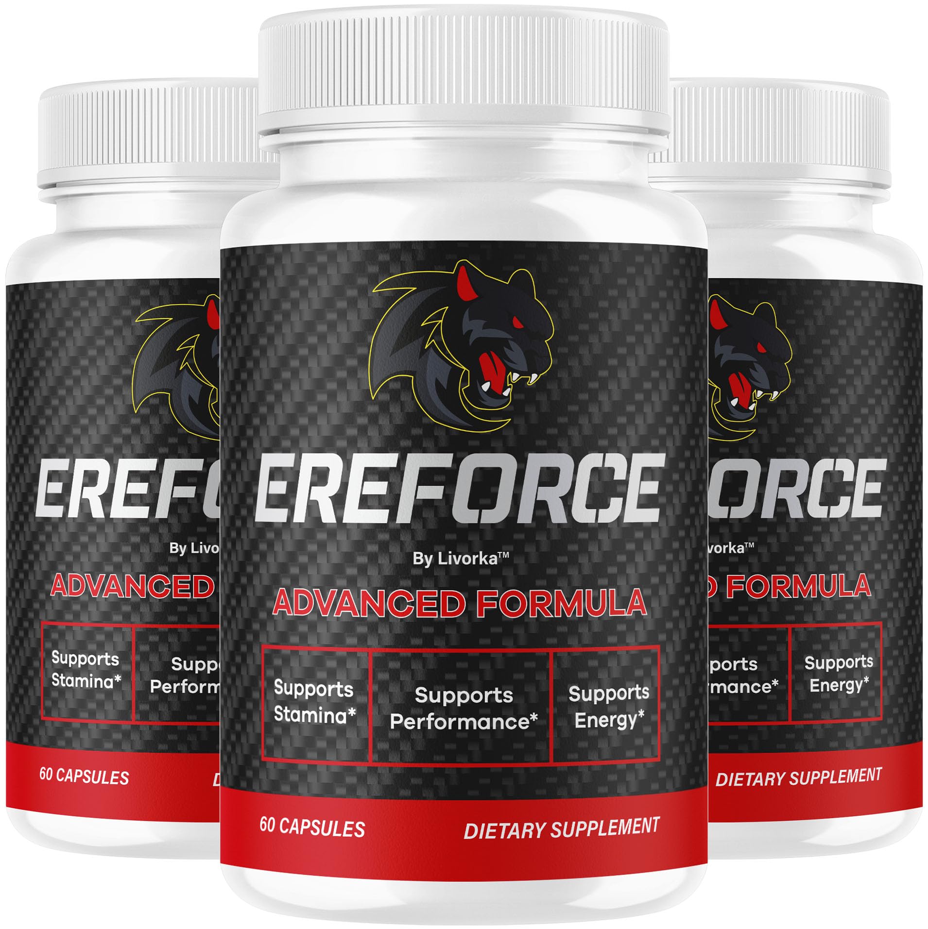 LIVORKA Ereforce bottle front: premium all-natural capsules for daily wellness