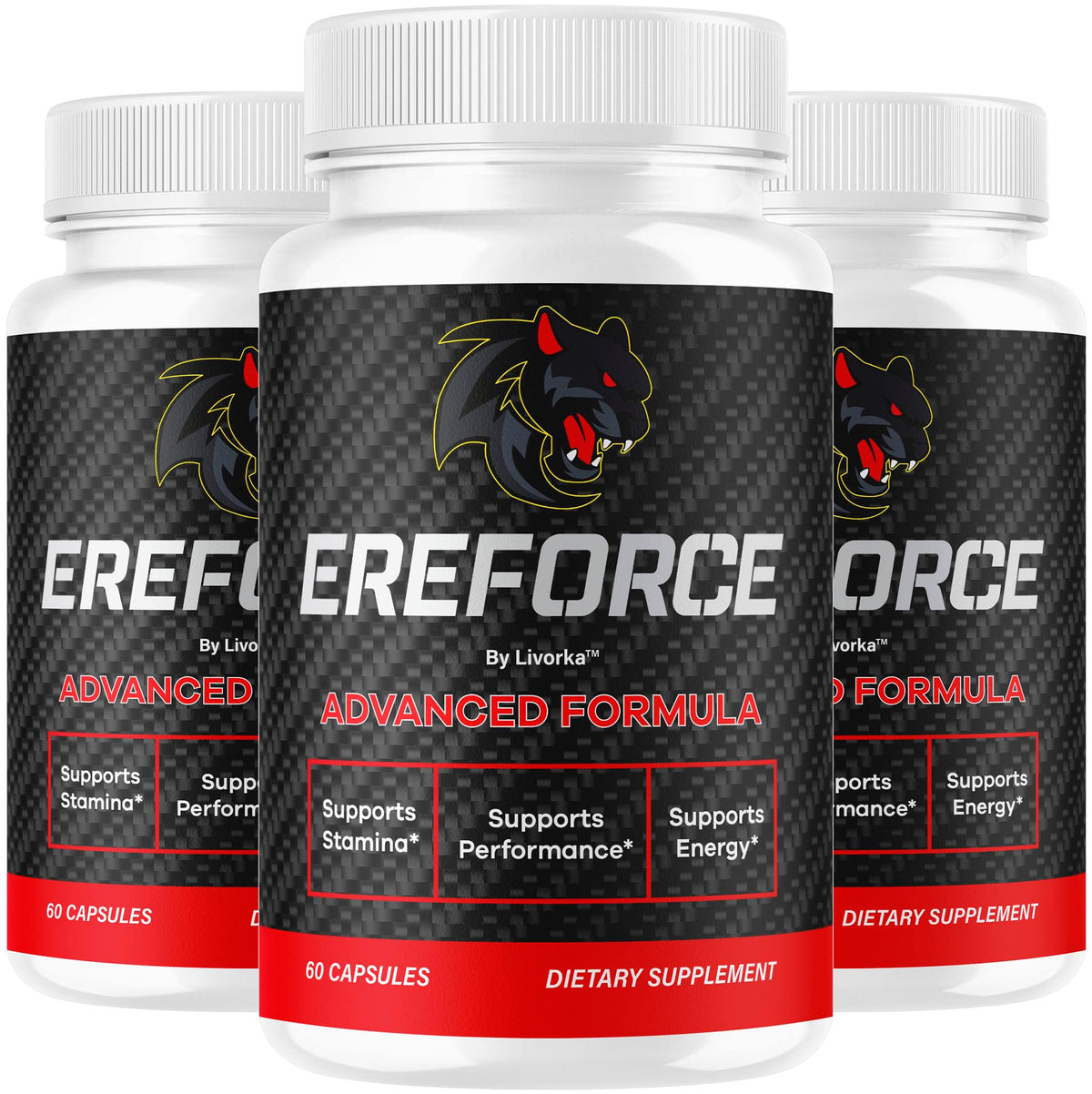 LIVORKA Ereforce bottle front: premium all-natural capsules for daily wellness