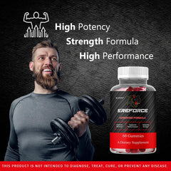 LIVORKA Ereforce Gummies packshot highlights 60-count bottle for a one-month supply, convenient daily use.