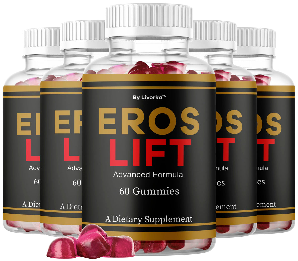 LIVORKA Eros Lift Gummies pack-front, daily wellness support.