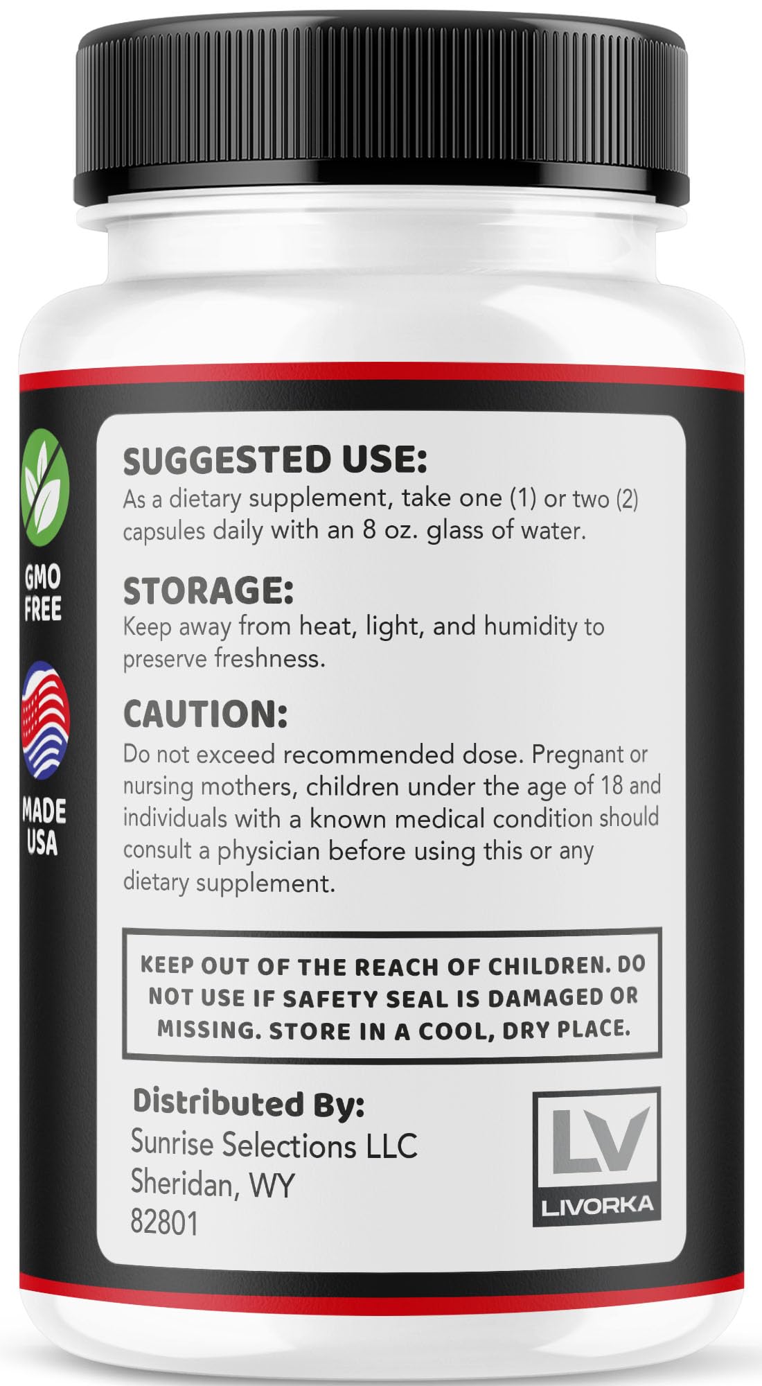LIVORKA Eros Power capsules serving size image for easy daily dosing.
