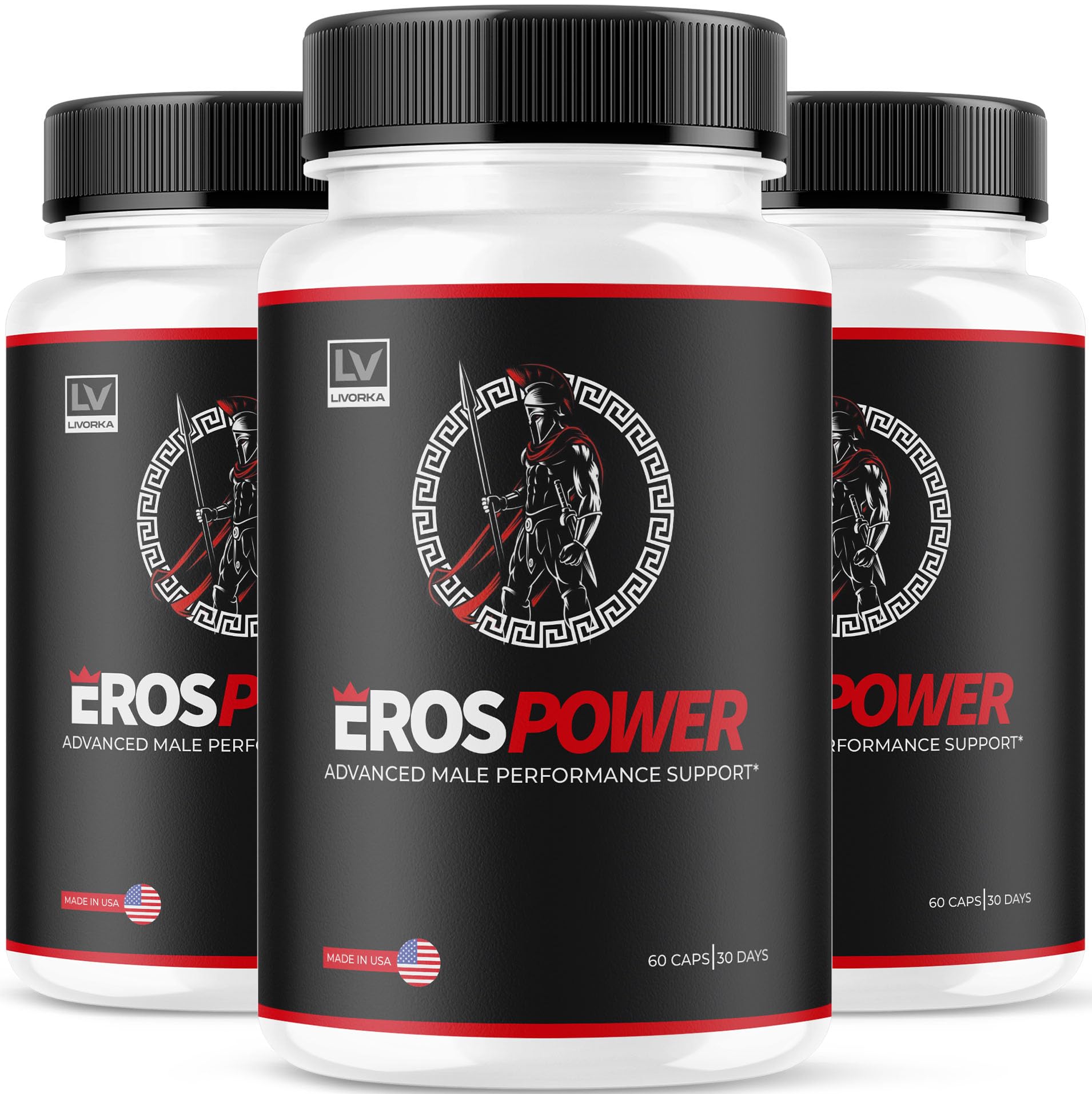 LIVORKA Eros Power supplement bottle front for daily vitality on the go.