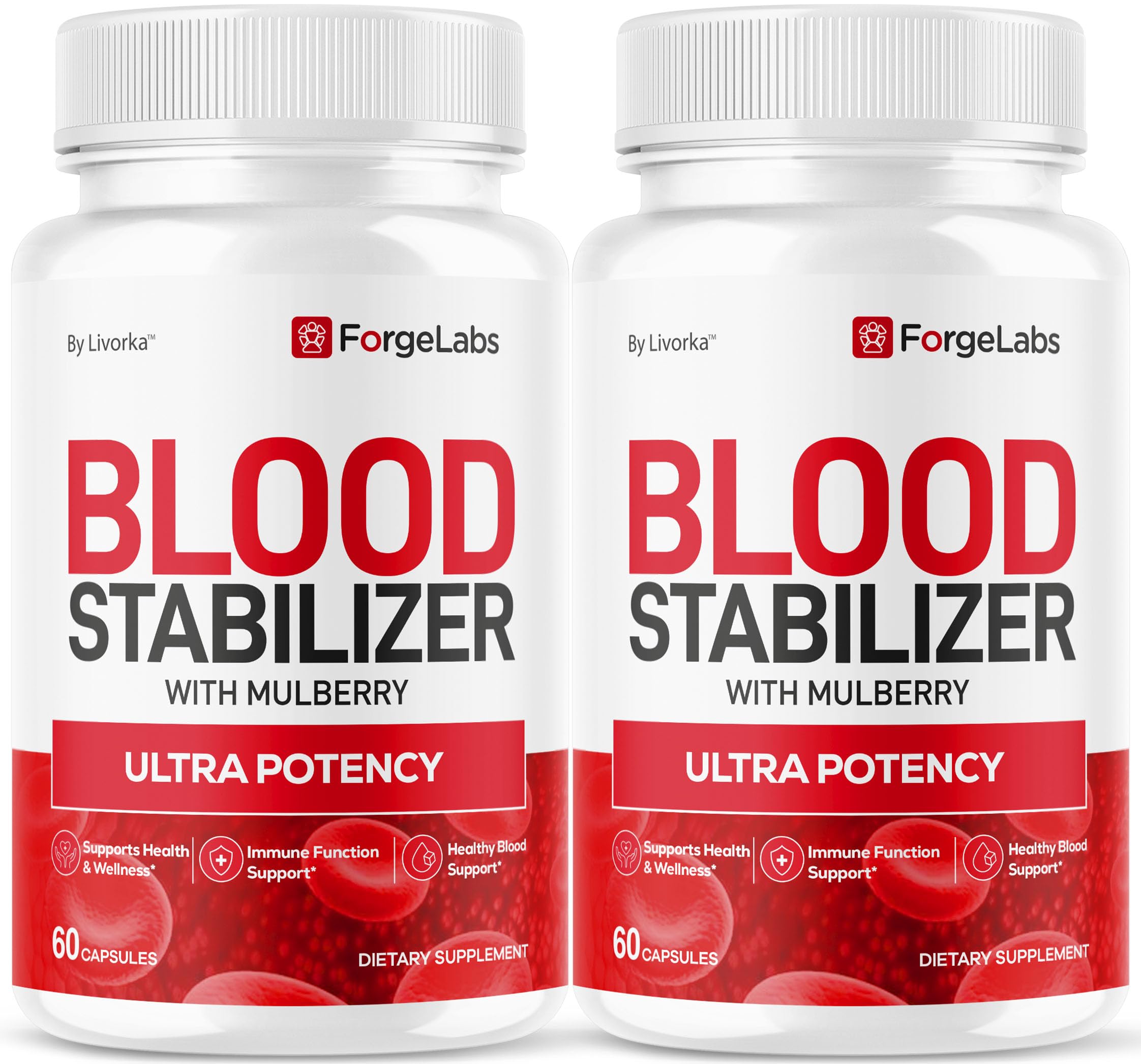 LIVORKA Forge Labs Blood Stabilizer pack-front with two bottles for daily wellness