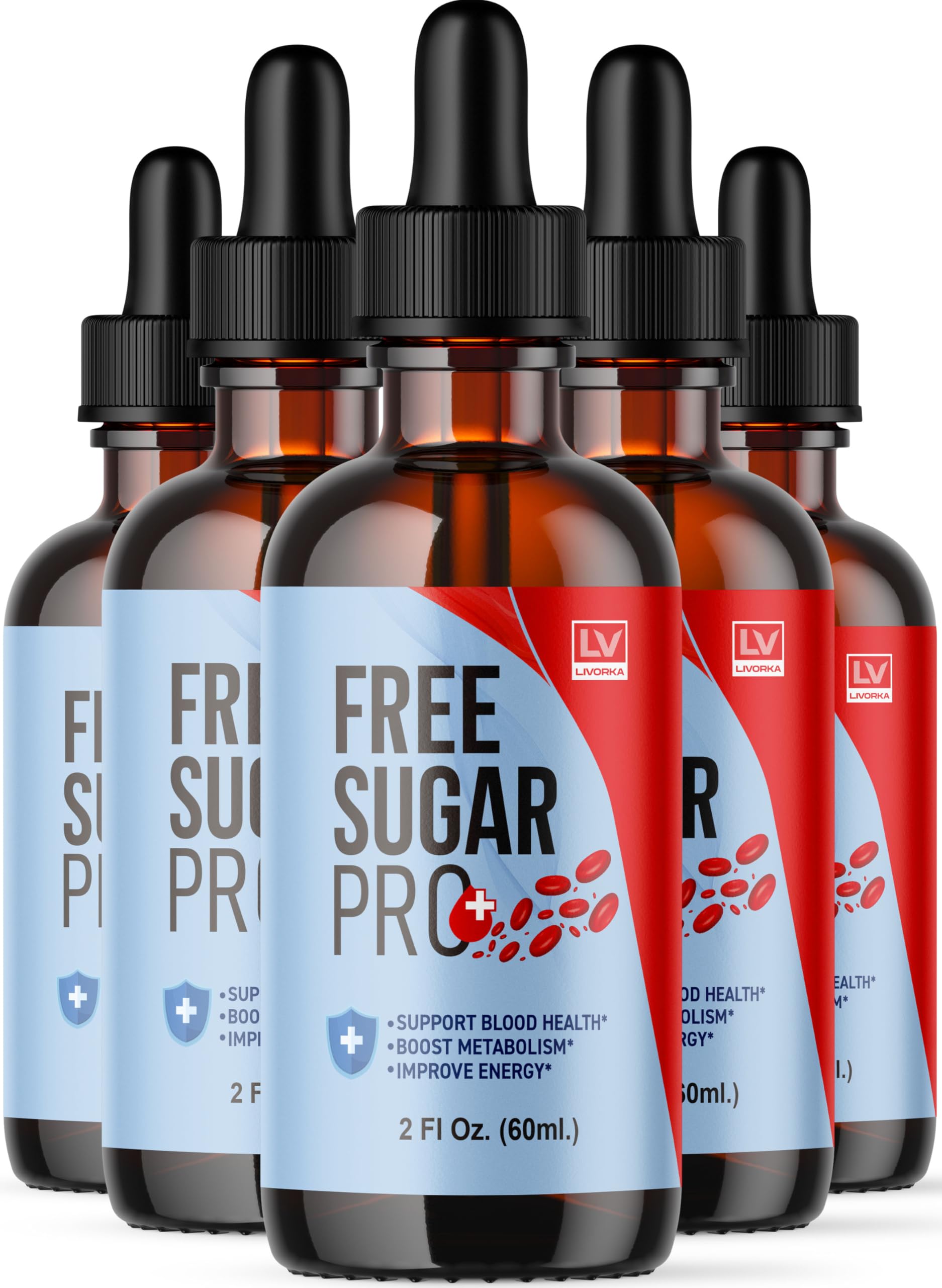 LIVORKA Free Sugar Pro Drops bottle front, daily wellness support.
