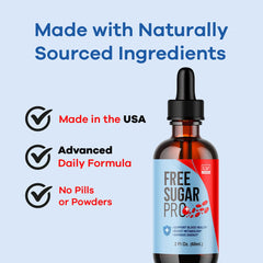 LIVORKA Free Sugar Pro Drops ingredients label, all-natural formula.