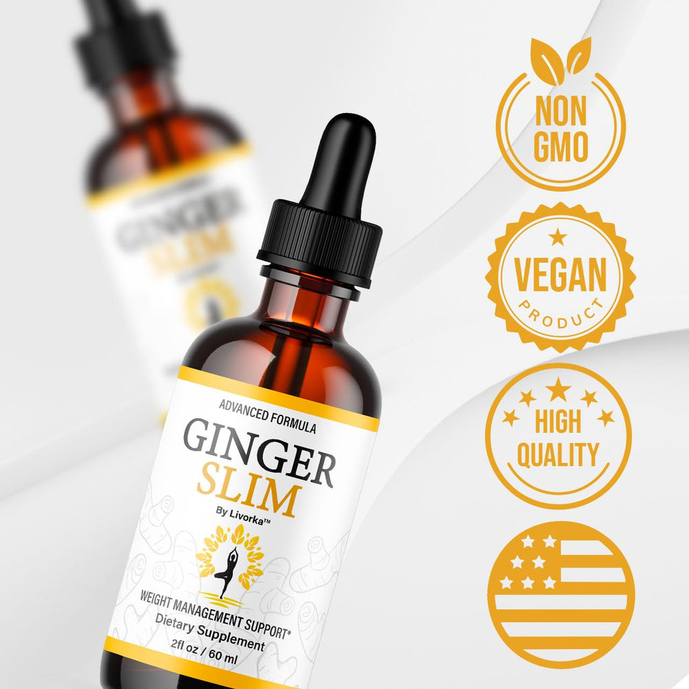 LIVORKA Ginger Slim Drops packaging signals long-lasting three-month supply