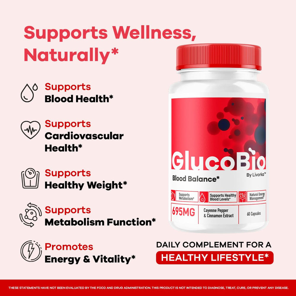 LIVORKA GlucoBio capsules close-up pills for convenient daily use.