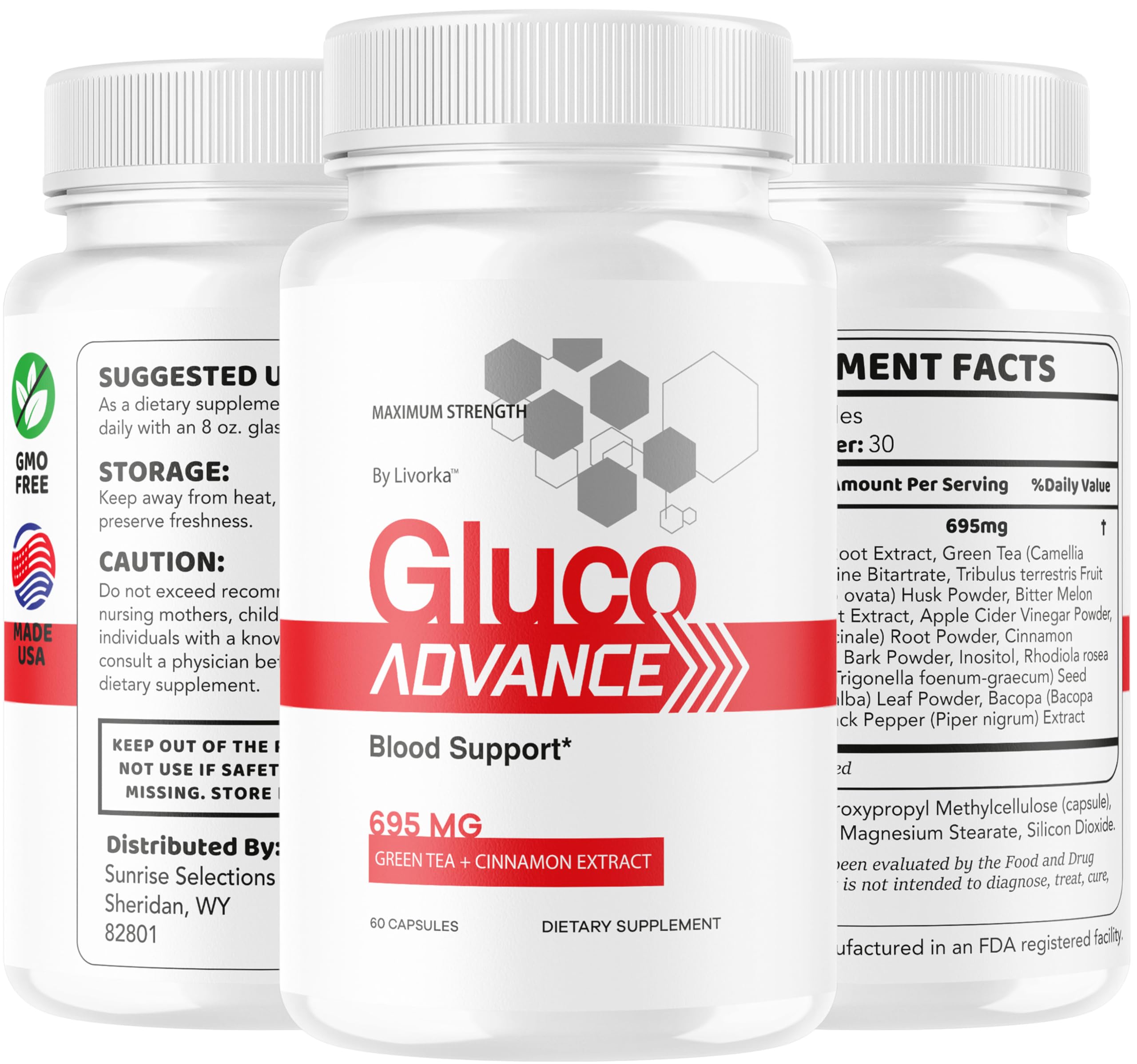 Gluco Advance nutrition information highlighting simple daily use