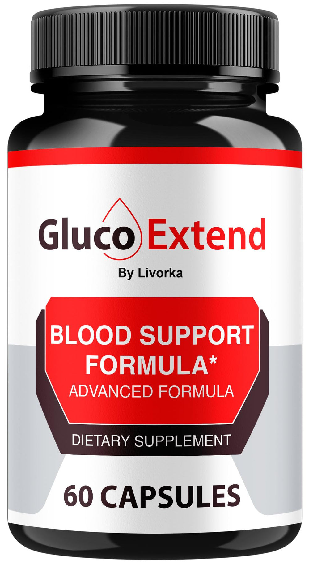 LIVORKA Gluco Extend bottle close-up for a convenient daily supplement routine.