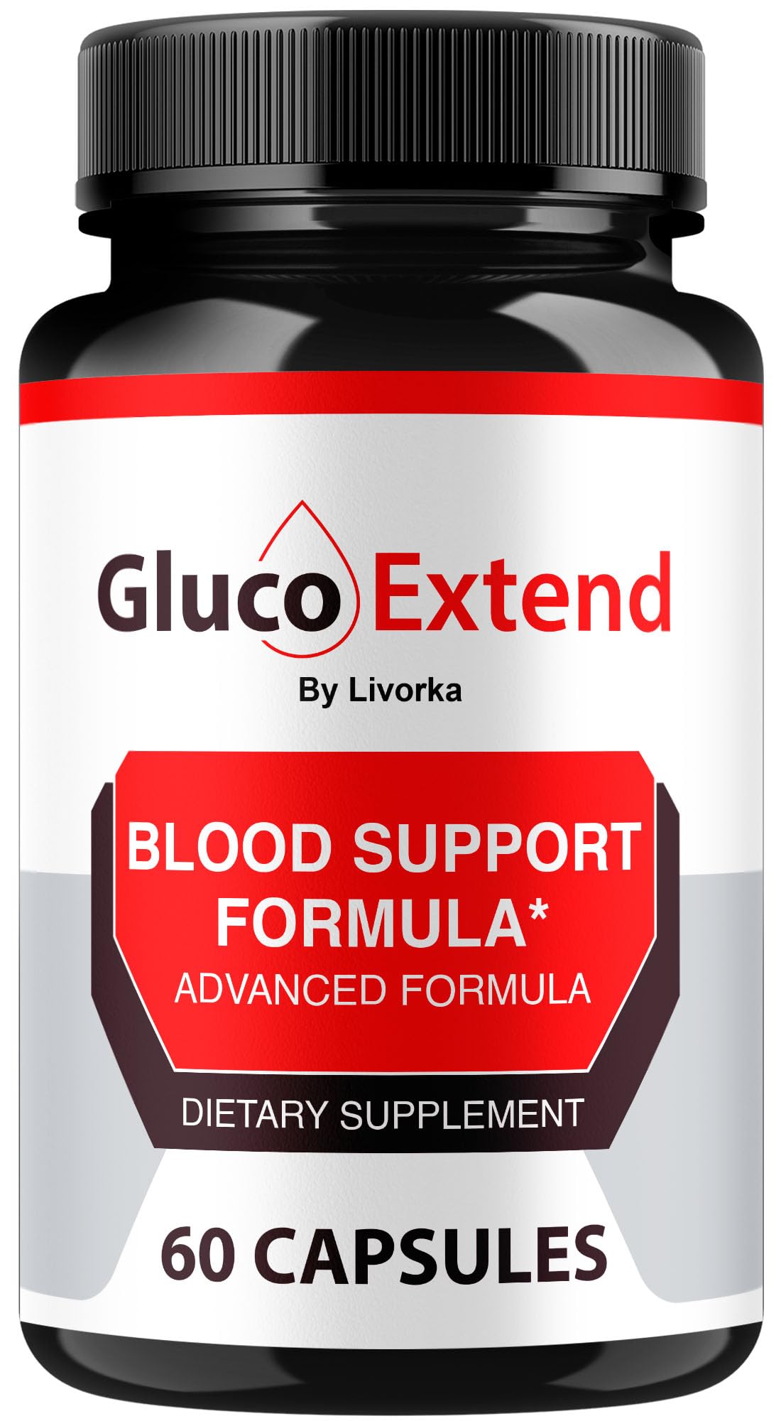 LIVORKA Gluco Extend bottle close-up for a convenient daily supplement routine.