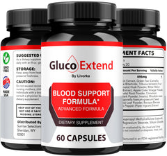 LIVORKA Gluco Extend packaging on a kitchen counter for healthy lifestyle support.
