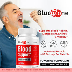 LIVORKA GlucoZone capsules closeup showing easy to swallow capsules.