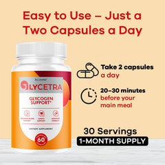 Glycetra label highlights natural support formula.